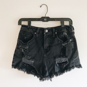 Black Denim Shorts